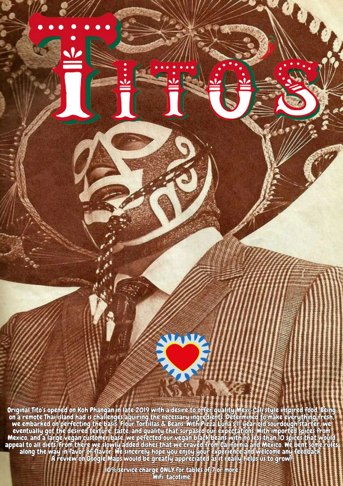 Tito's Tacos Koh Samui menu page 1