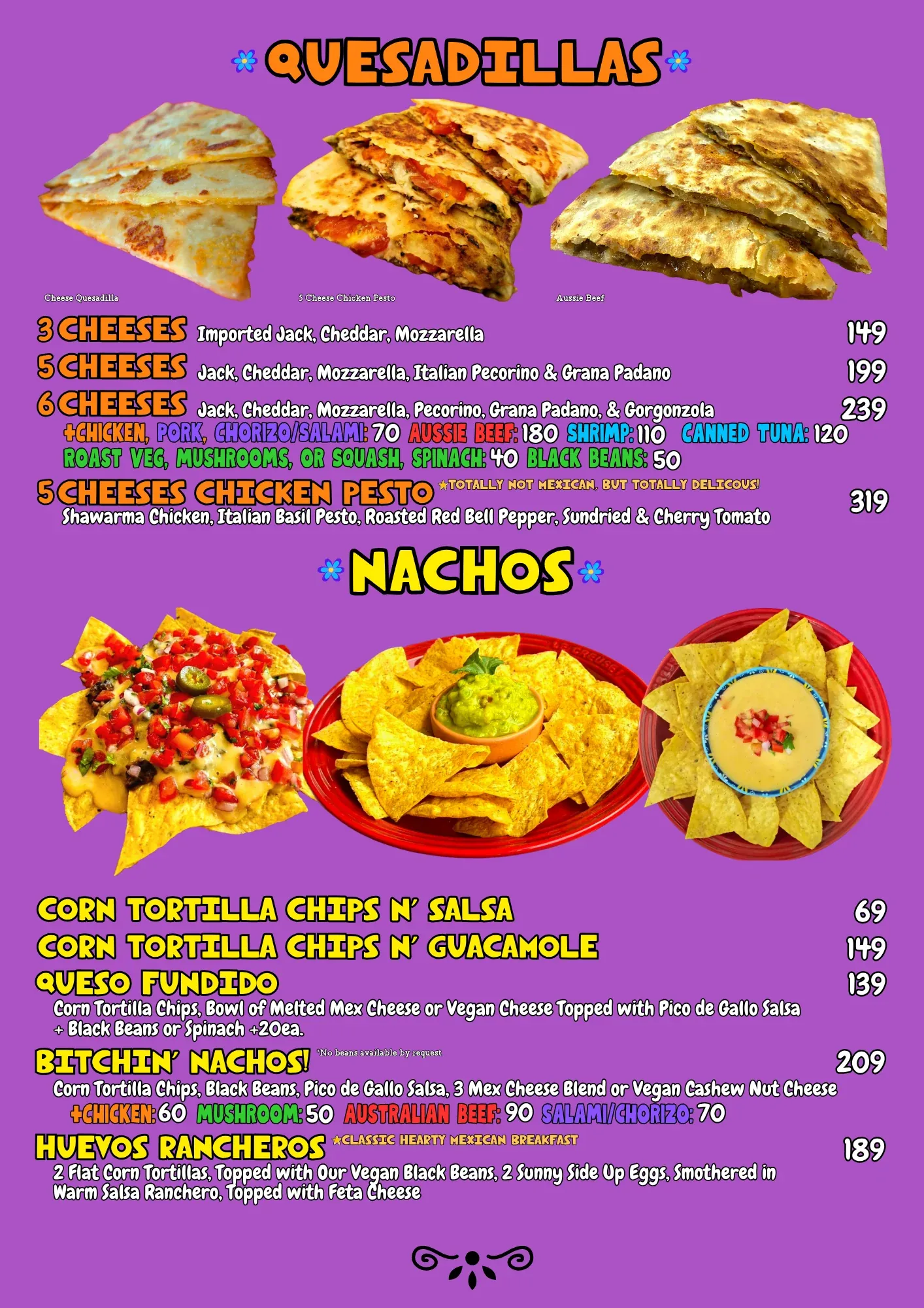 Tito's Tacos Koh Samui menu page 4